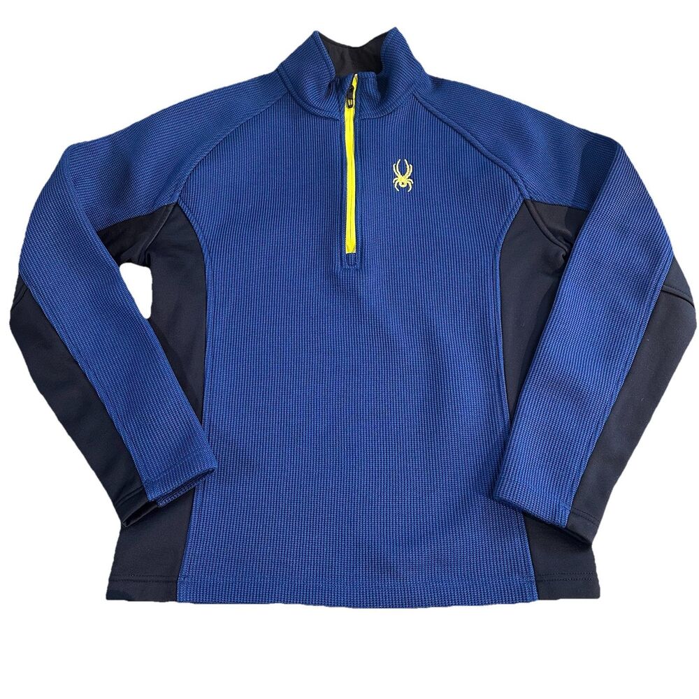 Spyder Men's Outbound Half Zip Core Sweater Jacket Size M Royal Blue and Black